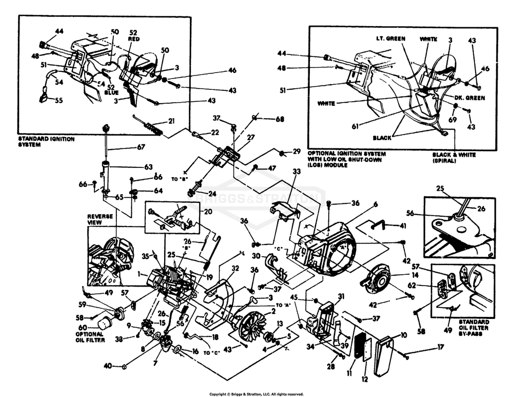 Engine Diagram and Parts List for 9802-0 MC4000 Briggs and Stratton Generator
